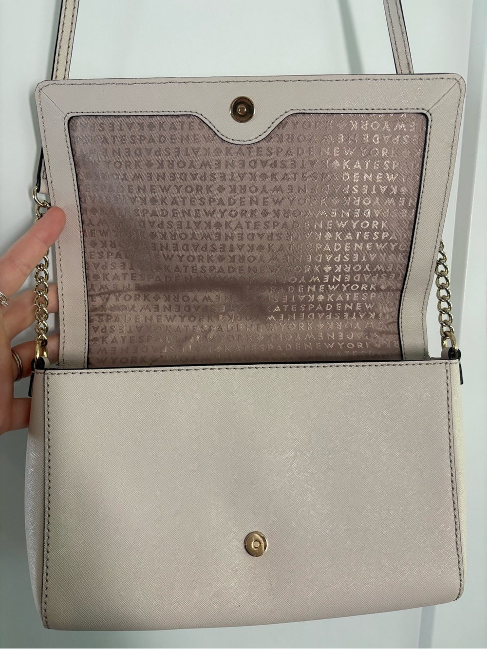 Kate Spade New York Cream / Beige Crossbody Shoulder Bag Magnetic Closure - Picture 6 of 10